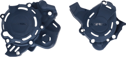 Blue ACERBIS X-Power Kit body for Husqvarna and KTM motorcycles, designed by Bill's Exhausts.
