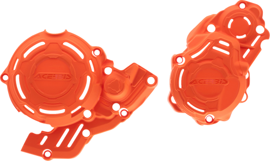Orange Acerbis X-Power Kit body for Gas Gas, Husqvarna, and KTM motorcycles, designed by Bill's Exhausts.