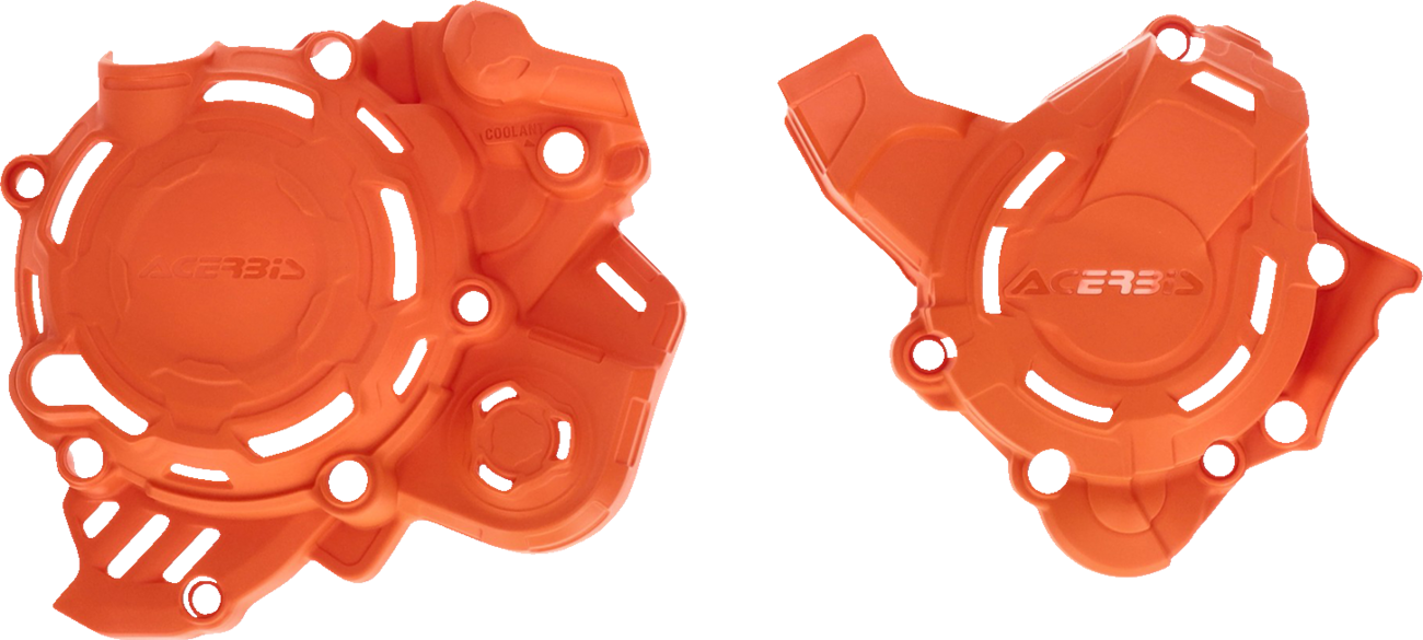 Acerbis X-Power Kit in orange for Husqvarna and KTM motorcycles, body component with visible orange bodywork and mounting points.