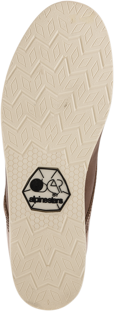 Alpinestars Oscar Monty brown motorcycle boots in US size 6.5, featuring sturdy leather construction and ankle protection.
