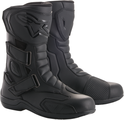 Alpinestars Radon Drystar® motorcycle boots in black, US 6.5 / EU 40, featuring protective design and durable materials.