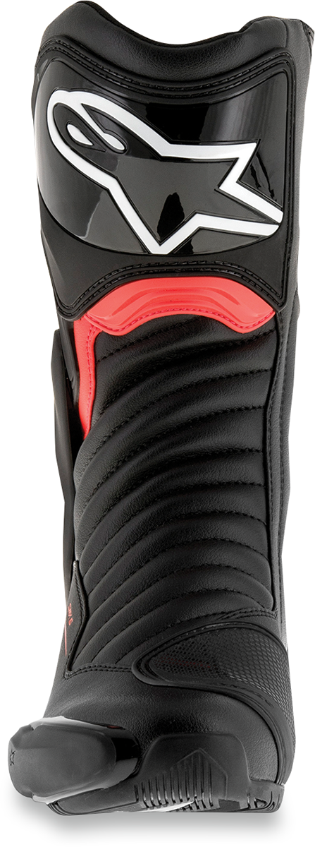 Alpinestars SMX-6 V2 Drystar motorcycle boots in black and red, US 12 / EU 47, featuring protective design and durable materials.