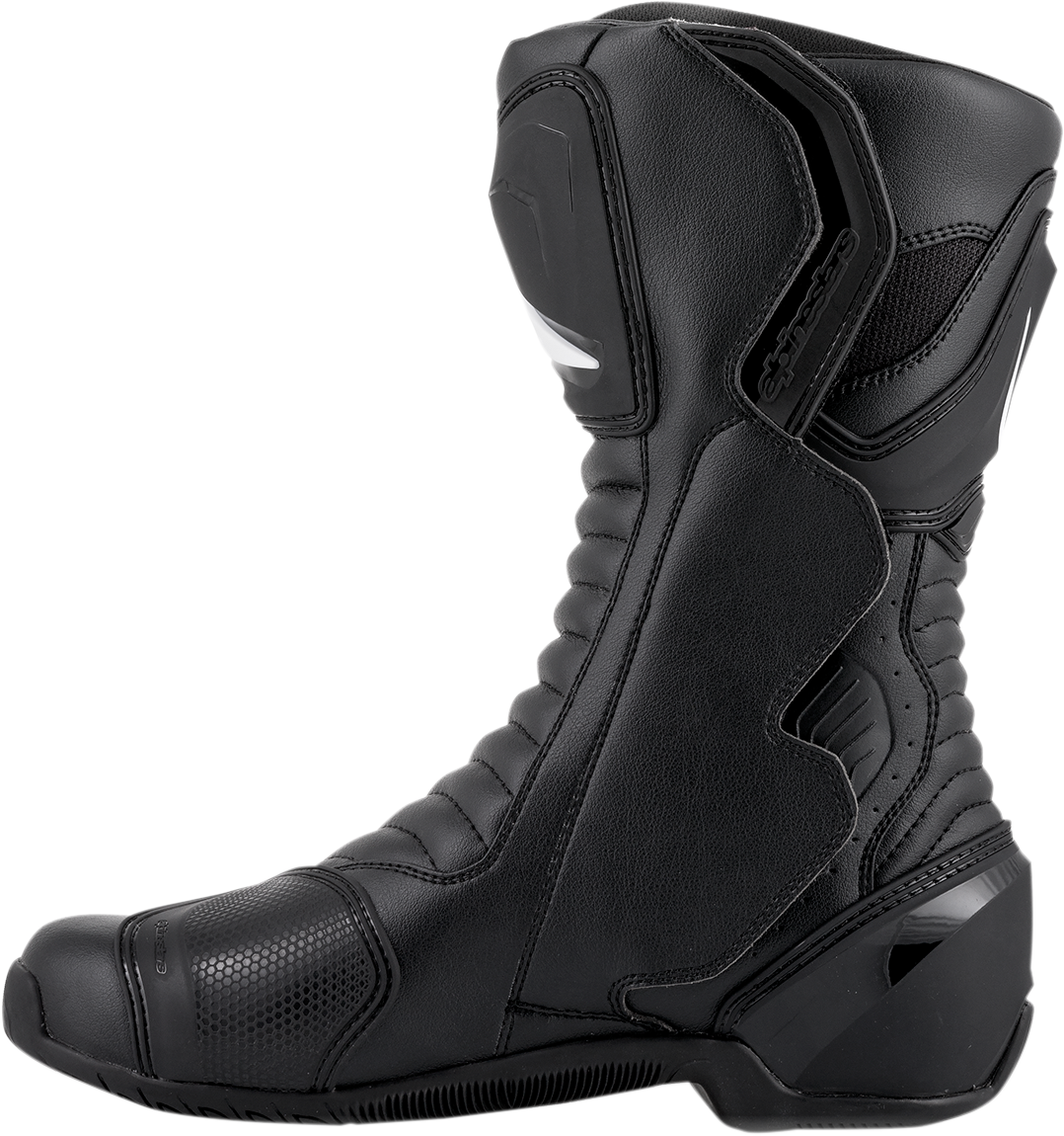 Alpinestars SMX-6 v2 Gore-Tex motorcycle boots in black, US 12.5, EU 48, featuring protective design and waterproof material.