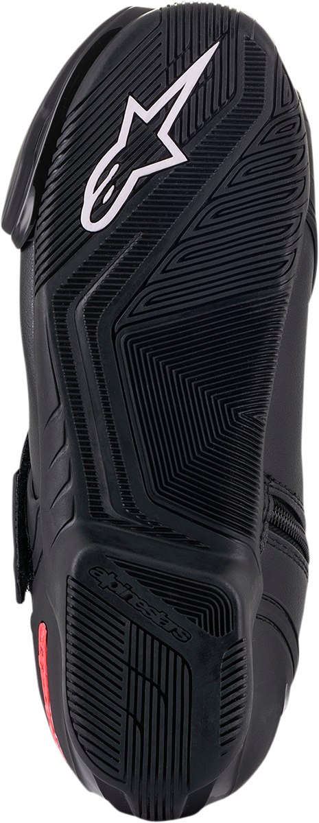 Alpinestars Stella SMX-1R V2 motorcycle boots in black and pink, US size 5, EU 36, with protective design and branding details.
