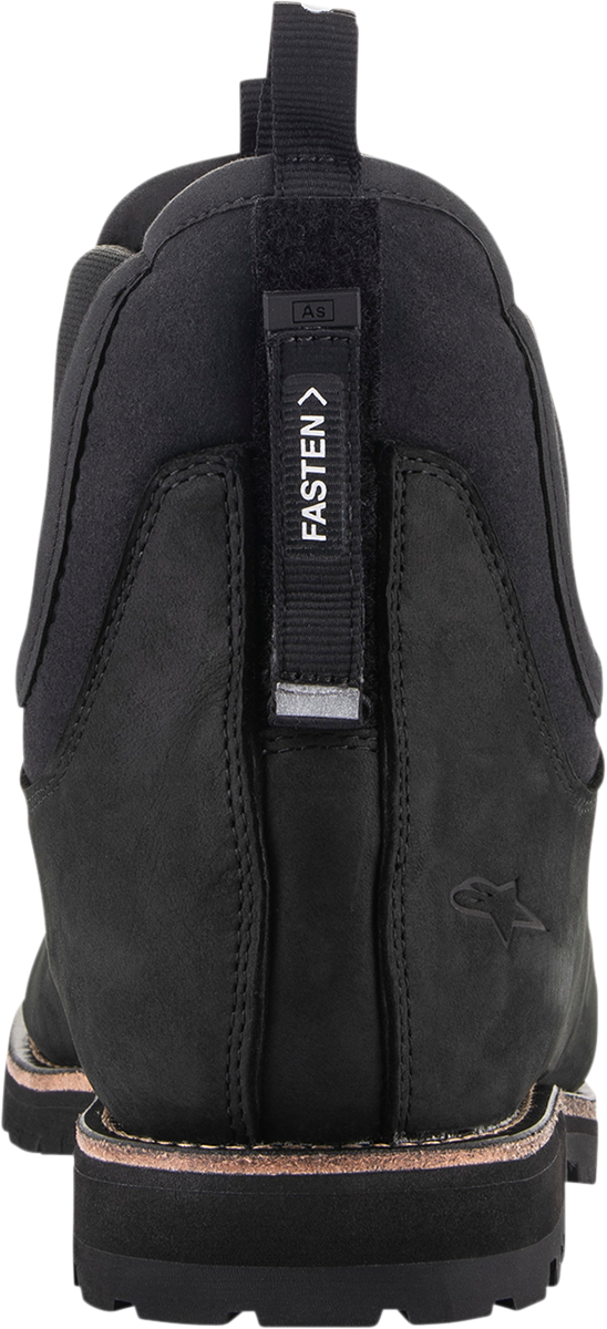 Alpinestars Turnstone Boots in black, US size 8, featuring durable design and protective features, suitable for motorcycling.