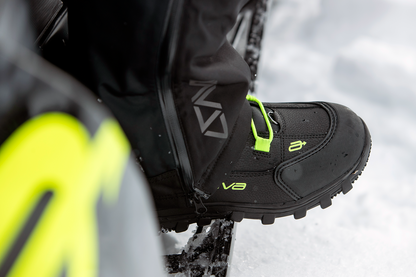 Bill's Exhausts ARCTIVA Advance Boots in black and hi-viz with size 12, showing the sturdy motorcycle boot design and reflective accents.