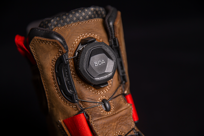 Bill's Exhausts ICON Stormhawk brown boots in size 11.5, featuring rugged leather construction and durable design.