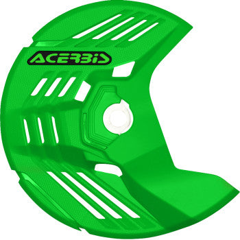Acerbis Linear Green Disc Cover for Honda, Kawasaki, Sherco, Yamaha motorcycles, featuring a sleek green design and durable construction.