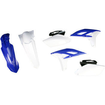 Acerbis blue OEM replacement body kit for Yamaha YZ 250F 2010-2013 motocross bike, includes fairings and panels.