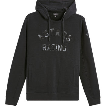 Black Alpinestars Assured Hoodie in 2XL, featuring a casual fit with branding details and a soft, comfortable fabric.