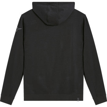 Black ALPINESTARS Assured Hoodie in 2XL, featuring a comfortable fit and brand logo, shown on a model.