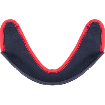 Alpinestars Supertech R10 motorcycle helmet chin curtain in XS/L size, shown in black fabric with adjustable fit.