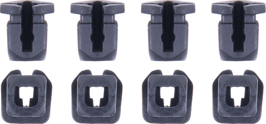 Alpinestars Supertech R10 spoiler connector set in black, designed for motorcycle helmet visor attachment.