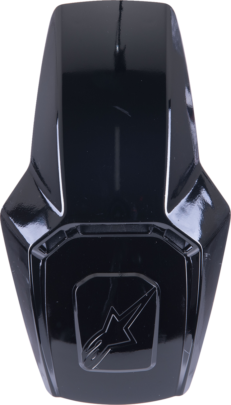 Alpinestars Supertech R10 Top Vent in glossy black, motorcycle racing helmet with vent openings and sleek design.