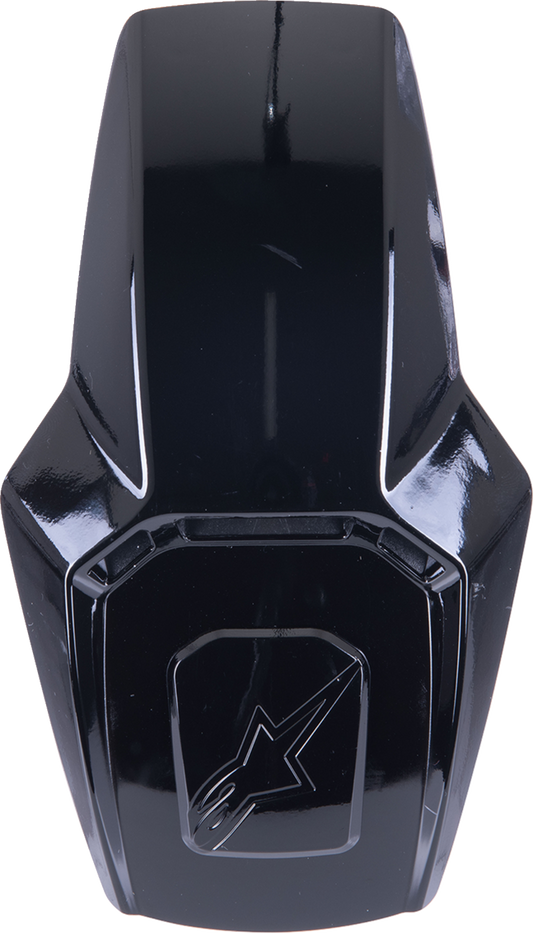 Alpinestars Supertech R10 Top Vent in glossy black, motorcycle racing helmet with vent openings and sleek design.