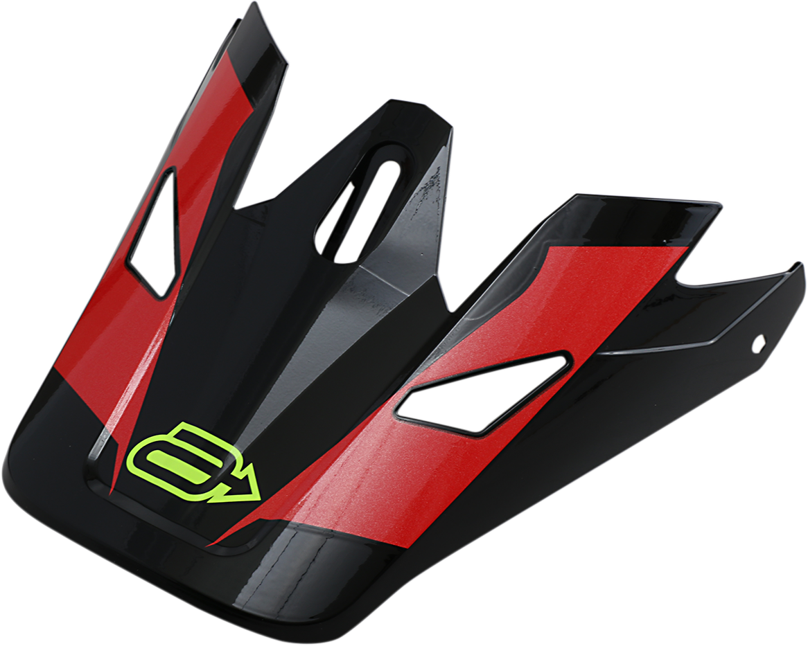 Bill's Exhausts ARCTIVA Rise Summit visor in black, red, and hi-viz with reflective details, designed for motorcycle riders.
