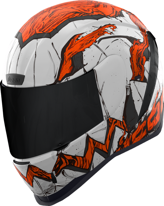 White ICON Airform™ Helmet Trick or Street 3 large size with sleek design, featuring adjustable straps and ventilation.