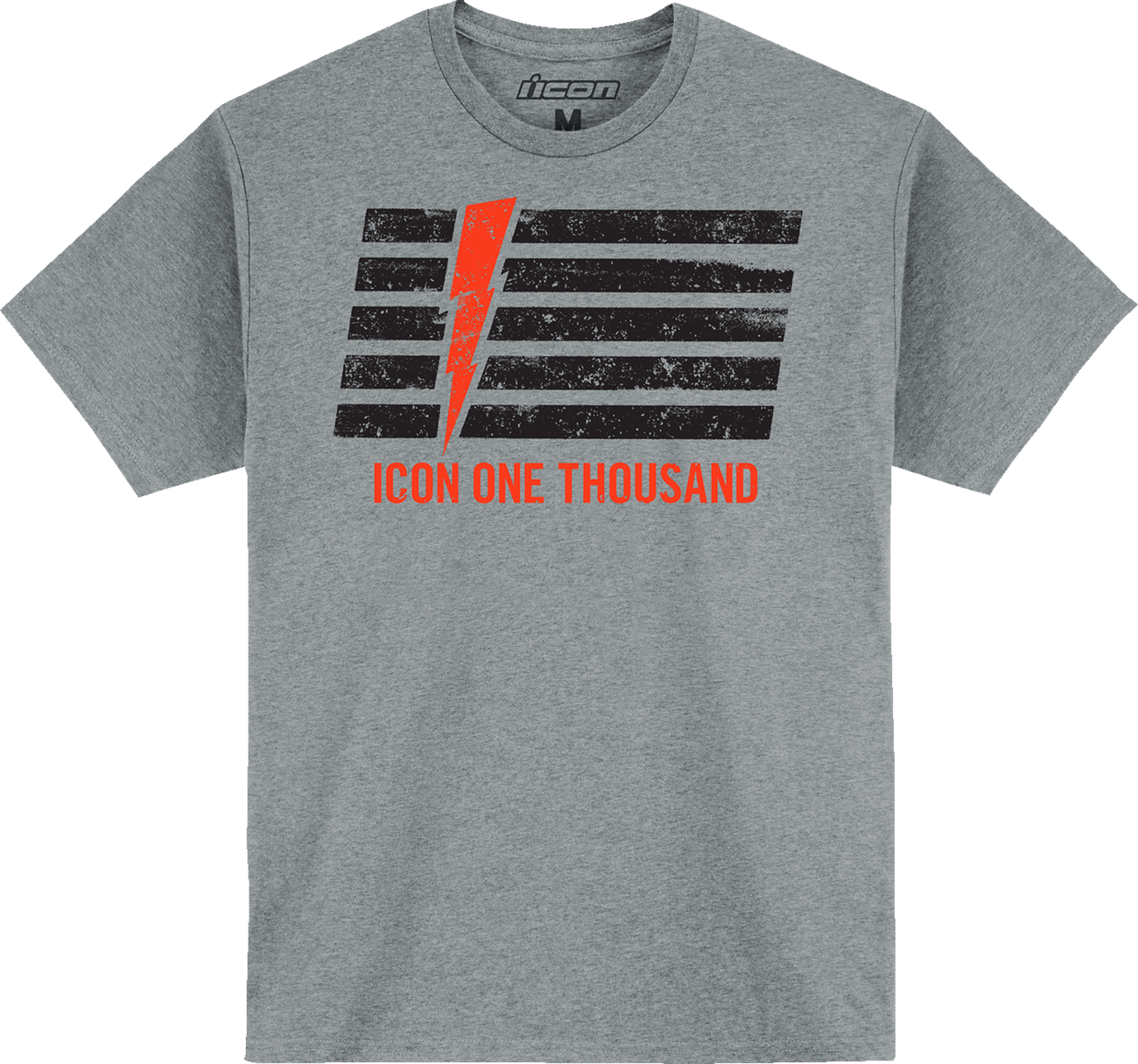 Gray ICON Invasion Stripe™ T-Shirt in large size from Bill's Exhausts, featuring bold stripe design and comfortable fit