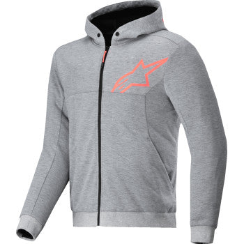 Alpinestars Chrome V2 Sport Hoodie in Heather Gray and Red Fluo, 2XL, featuring sporty design and branding.