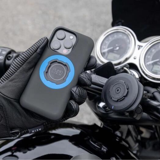 Quad Lock Mag Case for iPhone 16 Pro by Bill's Exhausts, in black with magnetic mount and protective design.
