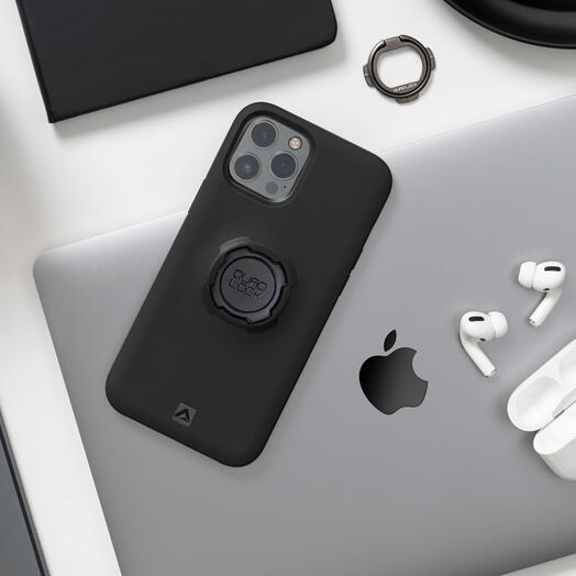 Quad Lock Mag Case for iPhone 16 Pro by Bill's Exhausts, in black with magnetic attachment and protective design.
