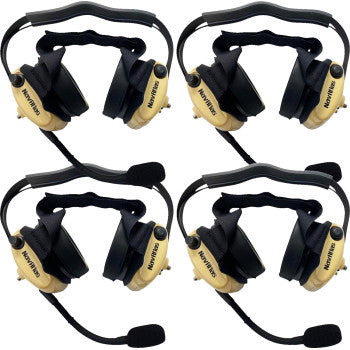 NAVATLAS 4-seat beige intercom radio and headset kit by Bill's Exhausts, designed for clear communication in vehicles.