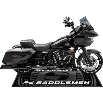 Bill's Exhausts SADDLEMEN Floor Mat, 78.5 x 31.5 inches, durable automotive floor mat with textured surface.