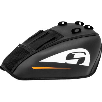 SADDLEMEN Fuel Tank Cover for small motorcycle, black plastic, designed by Bill's Exhausts, fits EX000977S model.