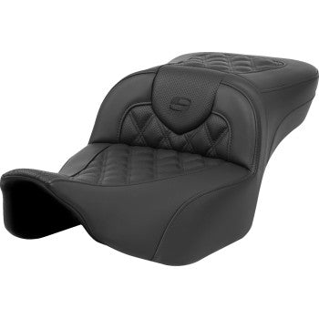Bill's Exhausts SADDLEMEN Roadsofa™ extended reach motorcycle seat with lattice stitch, without backrest, for FL 2023-2024 models