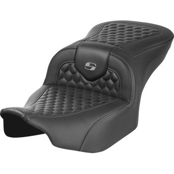 SADDLEMEN Roadsofa™ Seat - without Backrest - Honeycomb - Gray Stitch - FLTR/FLHX '23-'24 823-07-18902 - Howling Moto