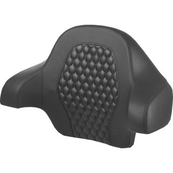 SADDLEMEN Tour Pack Backrest Pad in honeycomb design with black stitching, compatible with FL 2014-2024 motorcycle models.