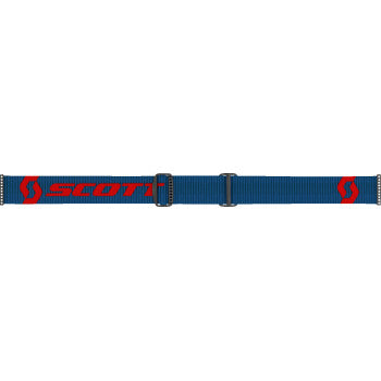 Scott Fury Goggle in dark blue and neon red with clear lenses, designed for motocross or off-road riding.