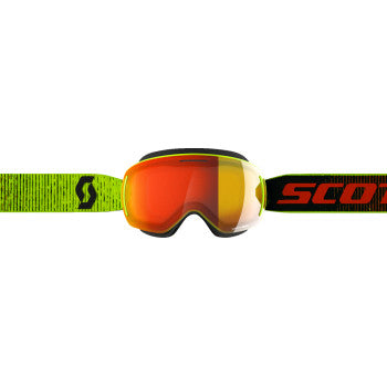 Yellow Scott LCG EVO Snow Goggles with Enhancer RC lens, featuring a sleek design and adjustable strap for snow sports.