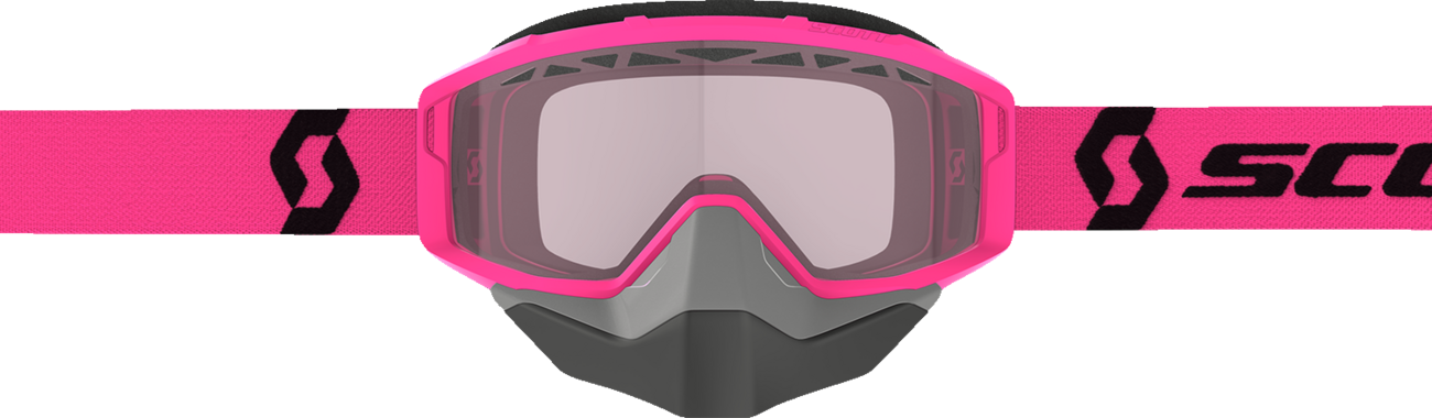 Scott Primal Snow Cross Goggle in pink and black with rose accents, designed for winter sports and snowboarding.