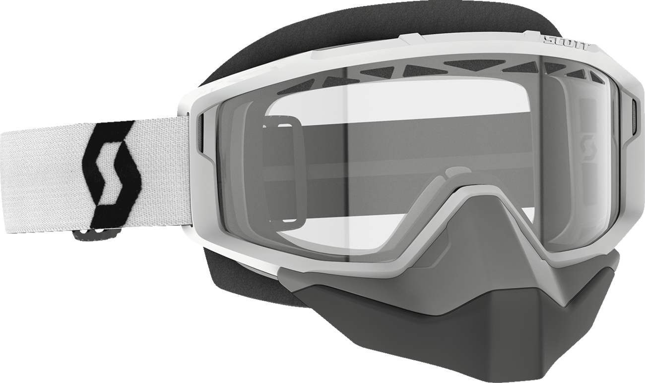 Scott Primal Snow Cross Goggle in white with clear lens, designed for winter sports and snowboarding.
