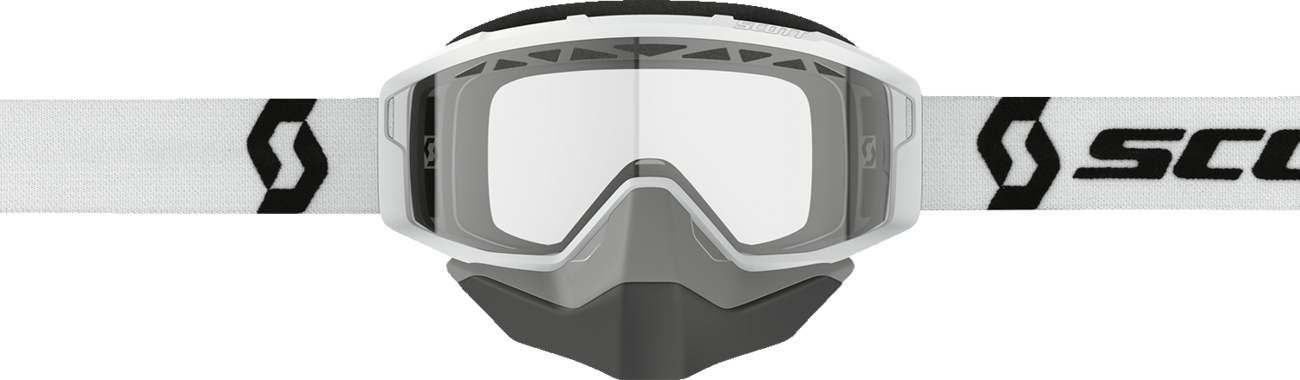 Scott Primal Snow Cross Goggle in white with clear lens, designed for winter sports and snowboarding.