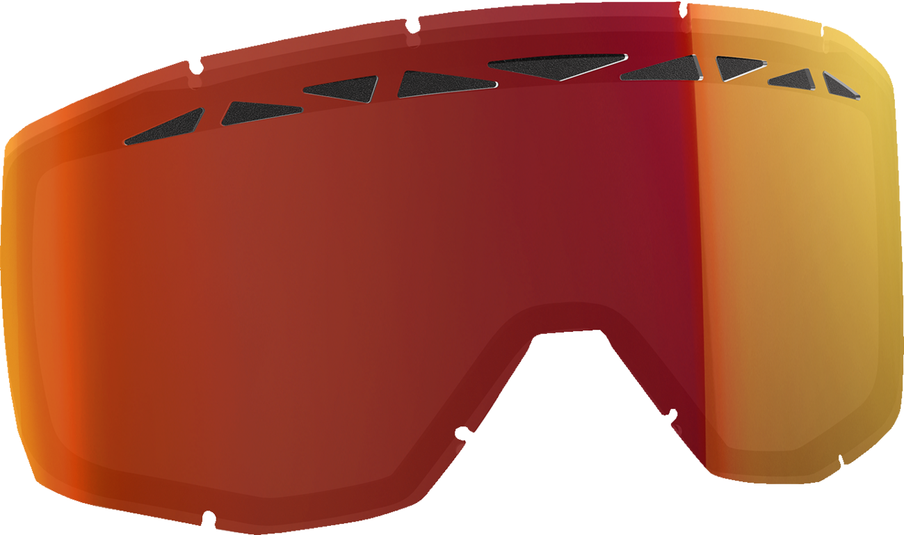 Scott Primal/Split Snow Lens by Bill's Exhausts, dual ACS lens with red chrome illuminator for optimal visibility.