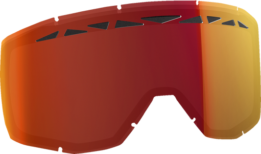 Scott Primal/Split Snow Lens by Bill's Exhausts, dual ACS lens with red chrome illuminator for optimal visibility.