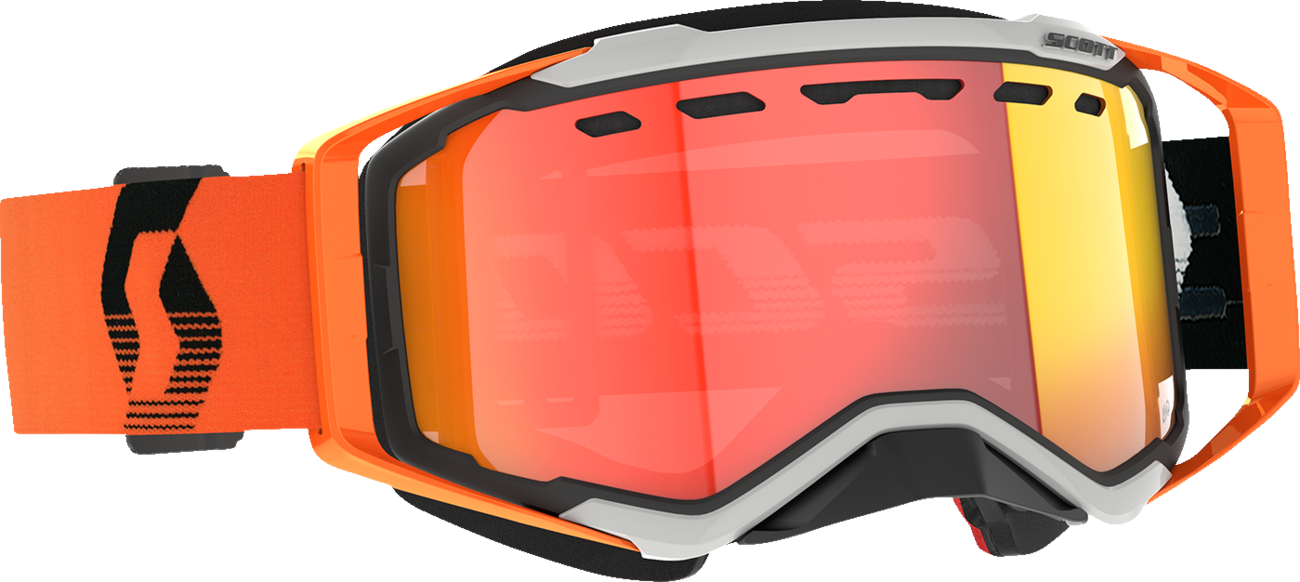 Scott Prospect Snow Cross Goggle in gray and orange with light-sensitive chrome lens, designed for winter sports.