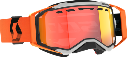 Scott Prospect Snow Cross Goggle in gray and orange with light-sensitive chrome lens, designed for winter sports.