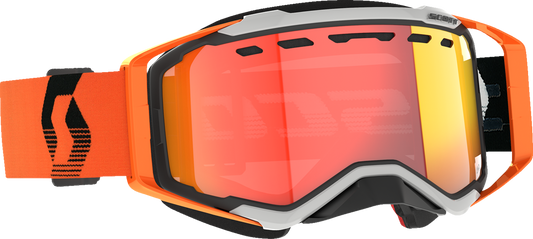 Scott Prospect Snow Cross Goggle in gray and orange with light-sensitive chrome lens, designed for winter sports.