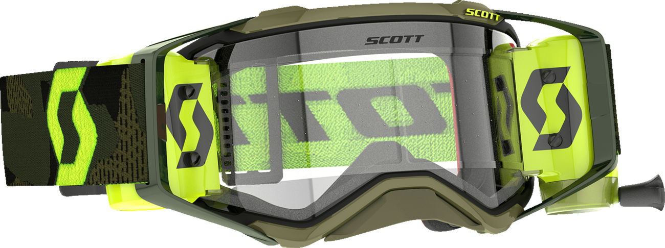 SCOTT Prospect Super WFS Goggle - Khaki Green/Neon Yellow - Clear 278595-7701113 - Howling Moto