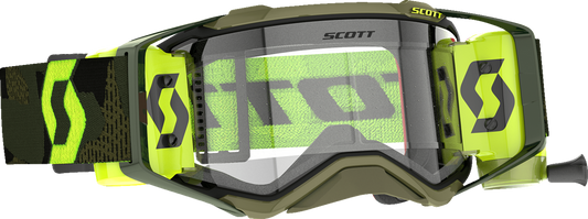 SCOTT Prospect Super WFS Goggle - Khaki Green/Neon Yellow - Clear 278595-7701113 - Howling Moto