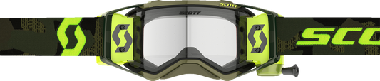 SCOTT Prospect Super WFS Goggle - Khaki Green/Neon Yellow - Clear 278595-7701113 - Howling Moto
