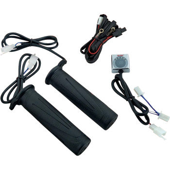 Bill's Exhausts Show Chrome 7/8-inch Inferno Heated Grip Kit for GL1500 and GL1800 motorcycles, with chrome finish and control switches.