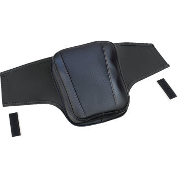 Black ballistic tank pouch with black stitching for Ryker 2019-2023, designed by Bill's Exhausts for Show Chrome motorcycle accessories.