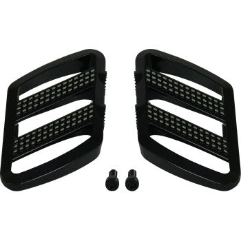 Black SHOW CHROME Combat Driver Boards with contrast cut for Ryker 2019-2024, designed for durable performance and style.