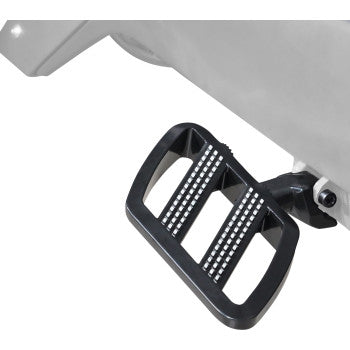 Black SHOW CHROME Combat Boards driver side with contrast cut finish for Ryker 2019-2024, designed for Bill's Exhausts.