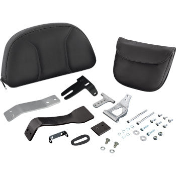 Black Show Chrome Grande Backrest for Can-Am Spyder RT 2010-2019, providing comfort and support for rider and passenger.