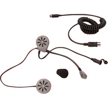 Show Chrome Helmet Headset with 5 Pin Din connection for motorcycle communication, designed by Bill's Exhausts.